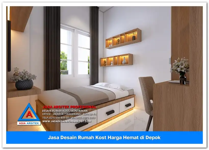 kamar tidur kost Jasa Desain Rumah Kost Harga Hemat di Cinangka Depok