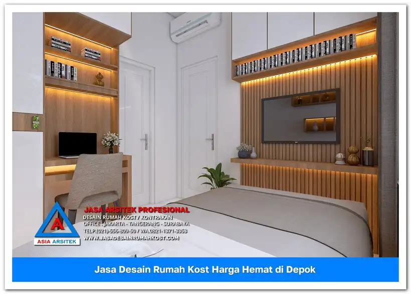 ruang tidur kost Jasa Desain Rumah Kost Harga Hemat di Cinangka Depok