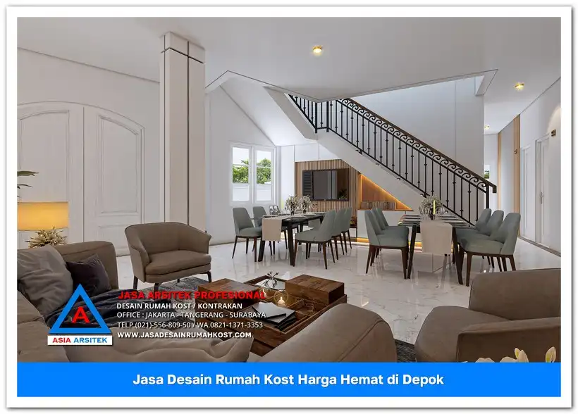 ruang tunggu Jasa Desain Rumah Kost Harga Hemat di Cinangka Depok