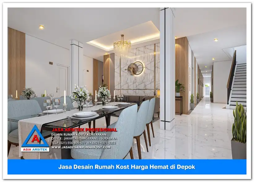 ruang makan Jasa Desain Rumah Kost Harga Hemat di Cinangka Depok