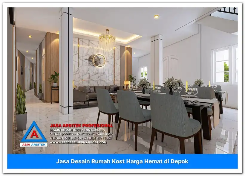 ruang makan Jasa Desain Rumah Kost Harga Hemat di Cinangka Depok
