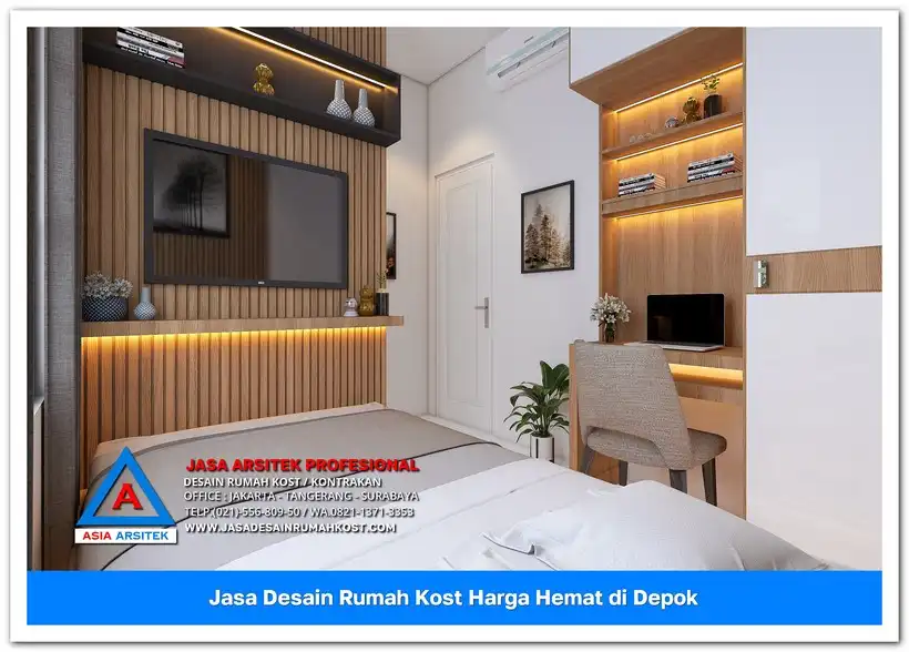 meja belajar kamar kost Jasa Desain Rumah Kost Harga Hemat di Cinangka Depok