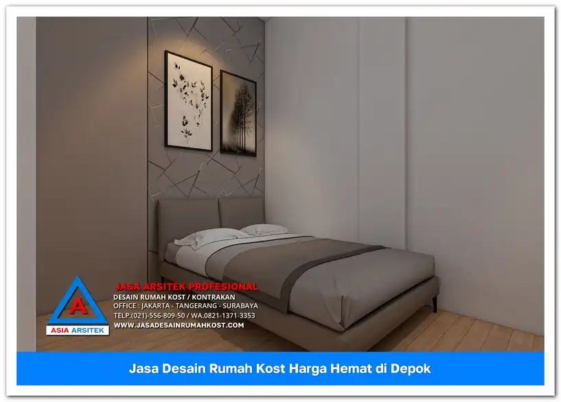 kamar tidur kost Jasa Desain Rumah Kost Harga Hemat di Cipayung Depok