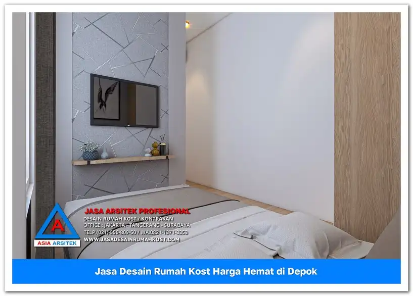 ruang tidur Jasa Desain Rumah Kost Harga Hemat di Cipayung Depok