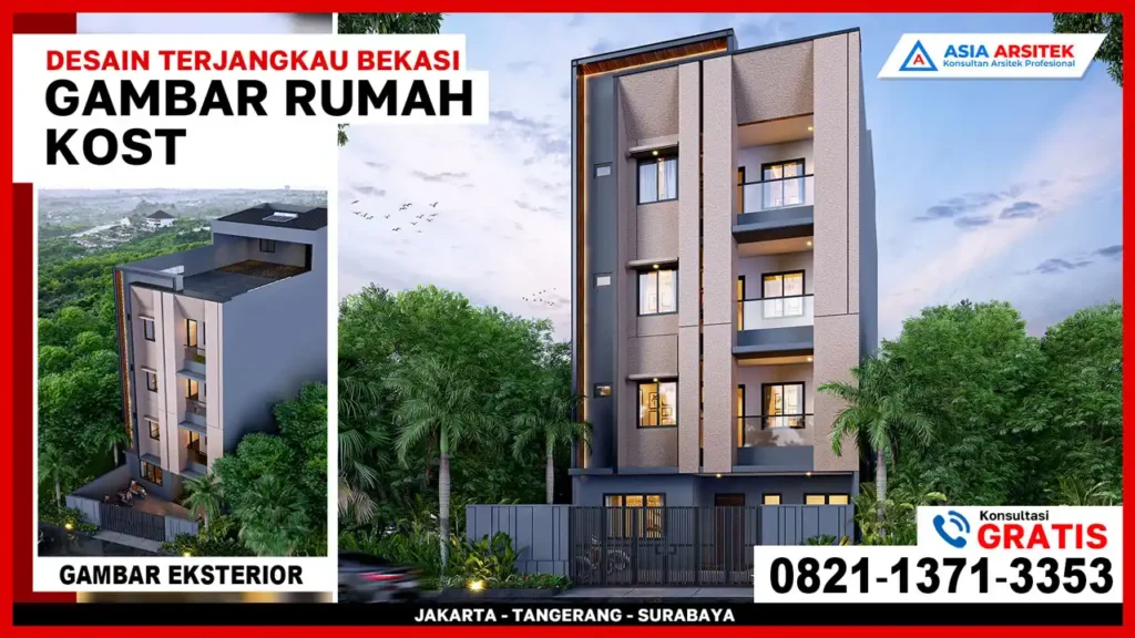 Jasa Desain Rumah Kost Harga Terjangkau Bekasi – Desain rumah kost dengan konsep fungsional dan estetis, ideal untuk investasi kost dengan harga terjangkau di Bekasi