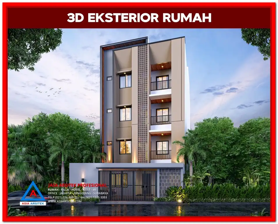 Jasa Desain Rumah Kost Murah Bekasi 2025 – Gambar desain rumah kost modern dan hemat biaya, cocok untuk lahan di kota Bekasi dengan konsep hunian sewa yang efisien.