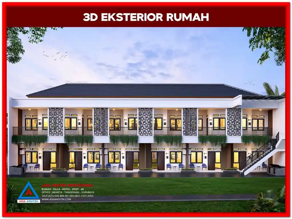 Desain kost sederhana di Bekasi dengan konsep hemat biaya dan tampilan minimalis modern.