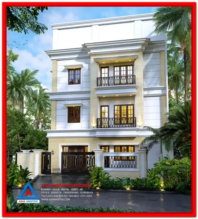 Desain Rumah Kost Ramah Lingkungan Bekasi – Konsep bangunan kost 2 lantai dengan bukaan lebar, ventilasi silang, atap hijau, dan material daur ulang yang mendukung kenyamanan dan efisiensi energi.