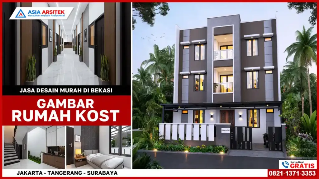 Jasa Desain Rumah Kost Murah di Bekasi – Desain rumah kost hemat biaya dengan tampilan modern, tata ruang efisien, dan solusi optimal untuk hunian sewa yang menguntungkan di area strategis Bekasi.
