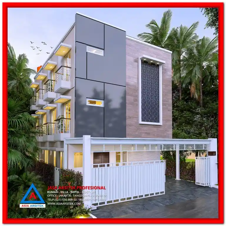 Paket Desain dan Bangun Kost Murah Bekasi – Konsep hunian kost modern yang efisien dan ekonomis, dirancang profesional untuk lahan terbatas dengan fasilitas lengkap dan tata ruang optimal.