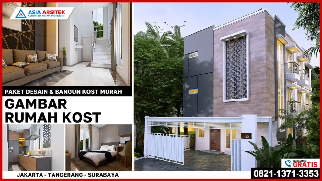 Paket Desain dan Bangun Kost Murah Bekasi – Konsep hunian kost modern yang efisien dan ekonomis, dirancang profesional untuk lahan terbatas dengan fasilitas lengkap dan tata ruang optimal.