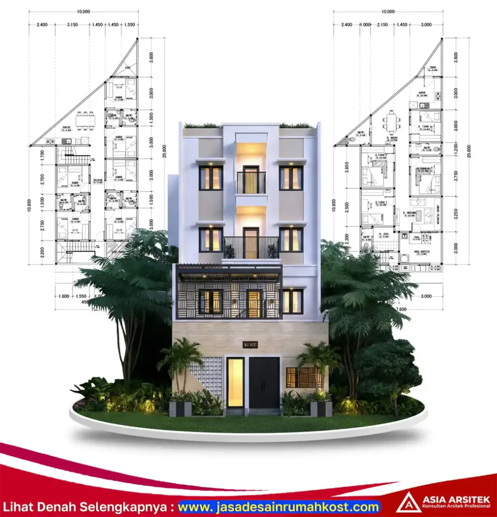 Jasa Arsitek Rumah Kost Mewah di Serpong Utara Tangerang