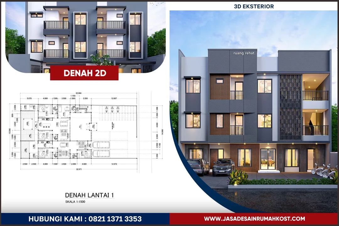 Jasa Desain Arsitek Kost Mewah di Palmerah Jakarta Barat