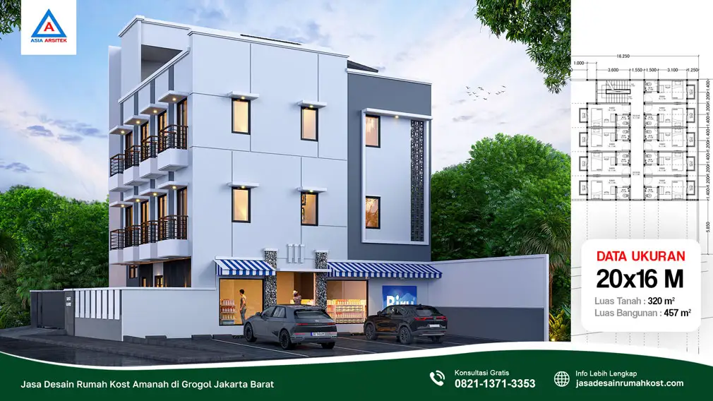 Jasa Desain Rumah Kost Amanah di Grogol Jakarta Barat, jasa desain rumah kost, contoh desain kos kosan, contoh desain kos kosan minimalis, contoh desain kos kosan sederhana, contoh desain rumah kost, contoh desain rumah kost 2 lantai, desain bangunan kost minimalis, asia arsitek jasa arsitek desain rumah villa kost hotel, arsitek rumah kost,