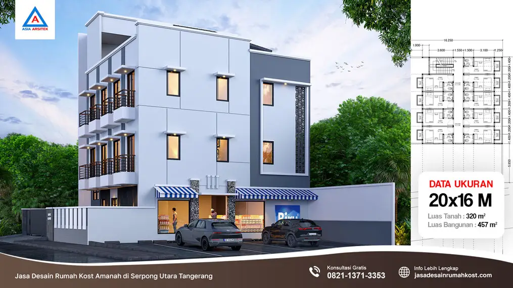Jasa Desain Rumah Kost Amanah di Serpong Utara Tangerang, jasa desain rumah kost, contoh desain kos kosan, contoh desain kos kosan minimalis, contoh desain kos kosan sederhana, contoh desain rumah kost, contoh desain rumah kost 2 lantai, desain bangunan kost minimalis, asia arsitek jasa arsitek desain rumah villa kost hotel, arsitek rumah kost,