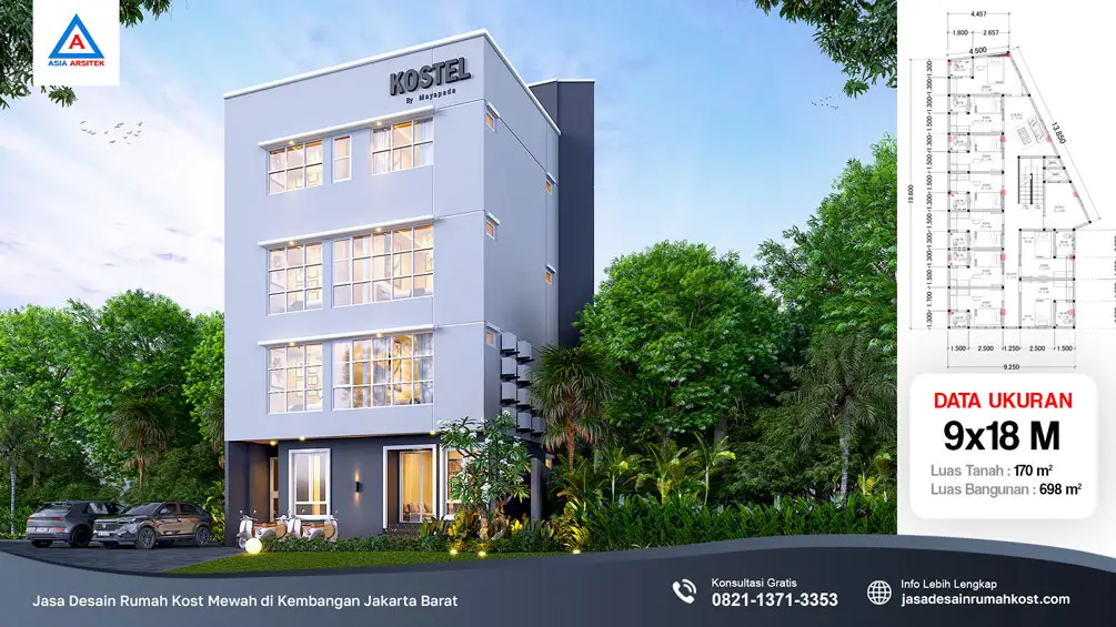 Jasa Desain Rumah Kost Mewah di Kembangan Jakarta Barat, jasa desain rumah kost, contoh desain kos kosan, contoh desain kos kosan minimalis, contoh desain kos kosan sederhana, contoh desain rumah kost, contoh desain rumah kost 2 lantai, desain bangunan kost minimalis, asia arsitek jasa arsitek desain rumah villa kost hotel, arsitek rumah kost,