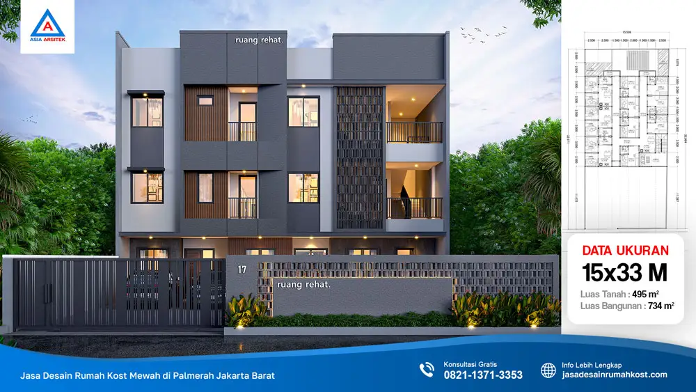 Jasa Desain Rumah Kost Mewah di Palmerah Jakarta Barat, jasa desain rumah kost, contoh desain kos kosan, contoh desain kos kosan minimalis, contoh desain kos kosan sederhana, contoh desain rumah kost, contoh desain rumah kost 2 lantai, desain bangunan kost minimalis, asia arsitek jasa arsitek desain rumah villa kost hotel, arsitek rumah kost,