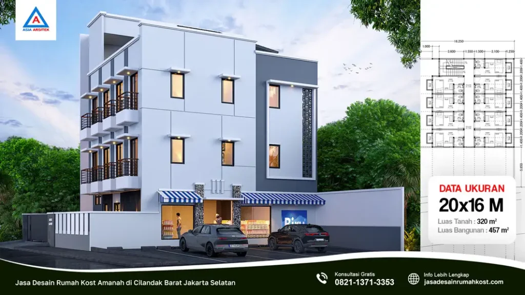 Jasa Desain Rumah Kost Amanah di Cilandak Barat Jakarta Selatan, jasa desain rumah kost, contoh desain kos kosan, contoh desain kos kosan minimalis, contoh desain kos kosan sederhana, contoh desain rumah kost, contoh desain rumah kost 2 lantai, desain bangunan kost minimalis, asia arsitek jasa arsitek desain rumah villa kost hotel, arsitek rumah kost,